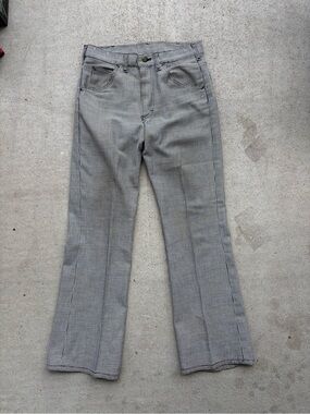 Vintage 70s Lee Riders Houndstooth Flare Pants Made in USA Talon 42 30x30